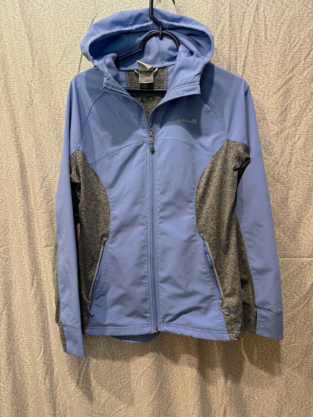 Avalanche Women's Hooded Full Zip Track Jacket Zipped Pockets Blue/Gray M
